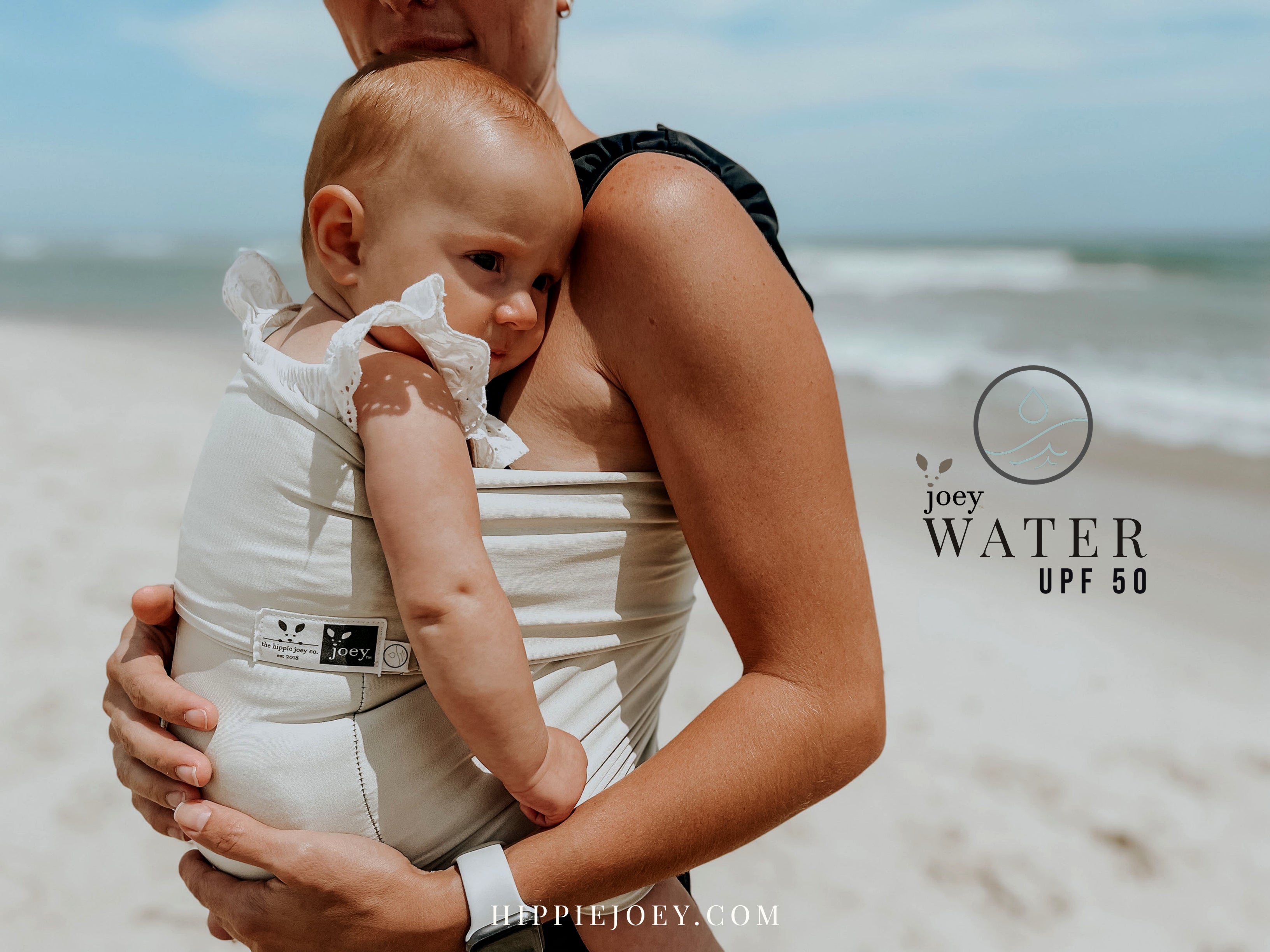 Joey WATER- Waterproof Baby Carrier, Baby Sling, Baby Wrap for swim & splash. UPF 50 baby product.